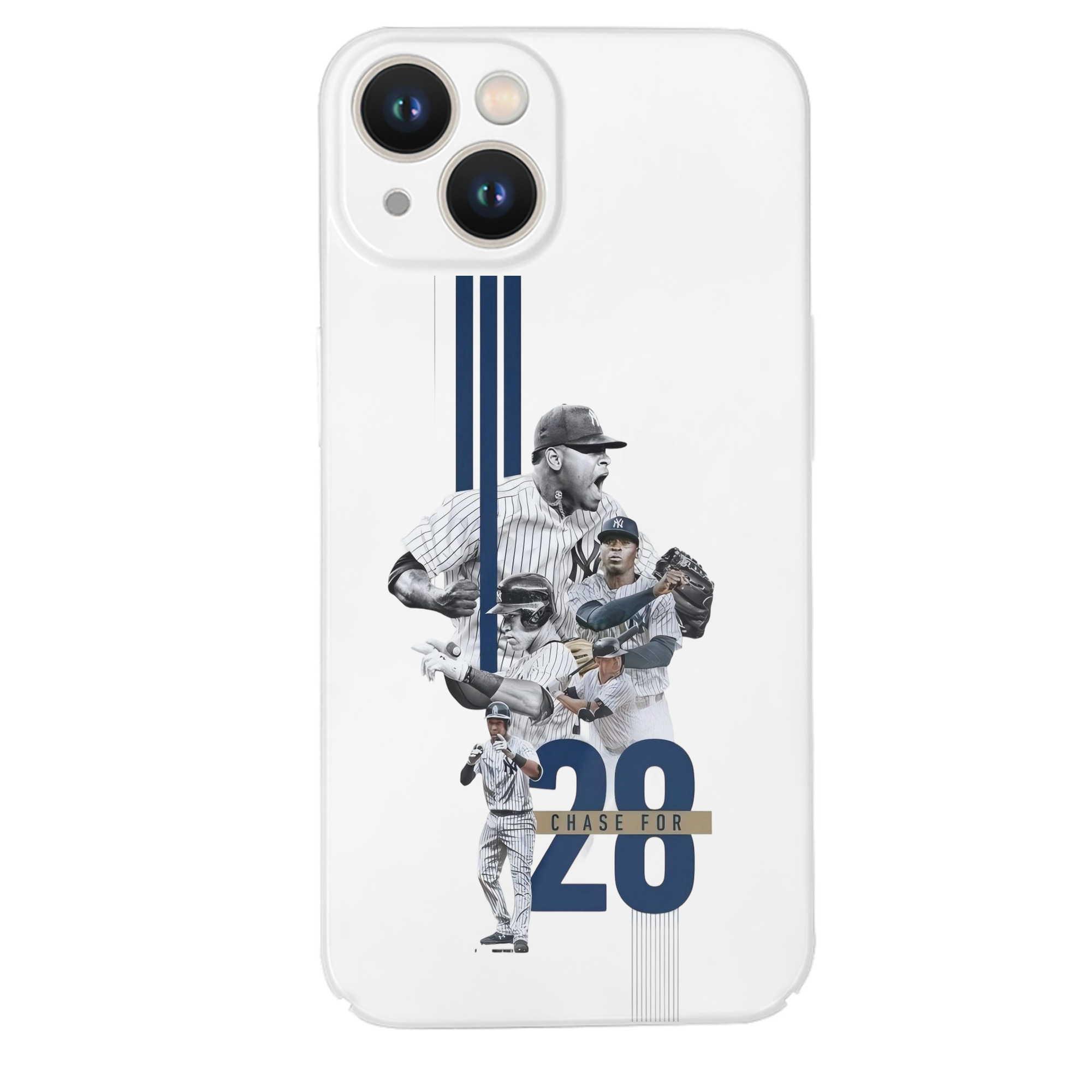 New York Yankees Chase For 28 IPhone 14 Series Full-Cover Hard Case – Shockproof With Raised Camera Protection – Precise Cutouts, Wireless Charging Compatible – Durable, Anti-Yellowing, Easy To Clean